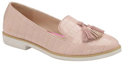 Pink 'Kenzie' ladies slip on casual loafers